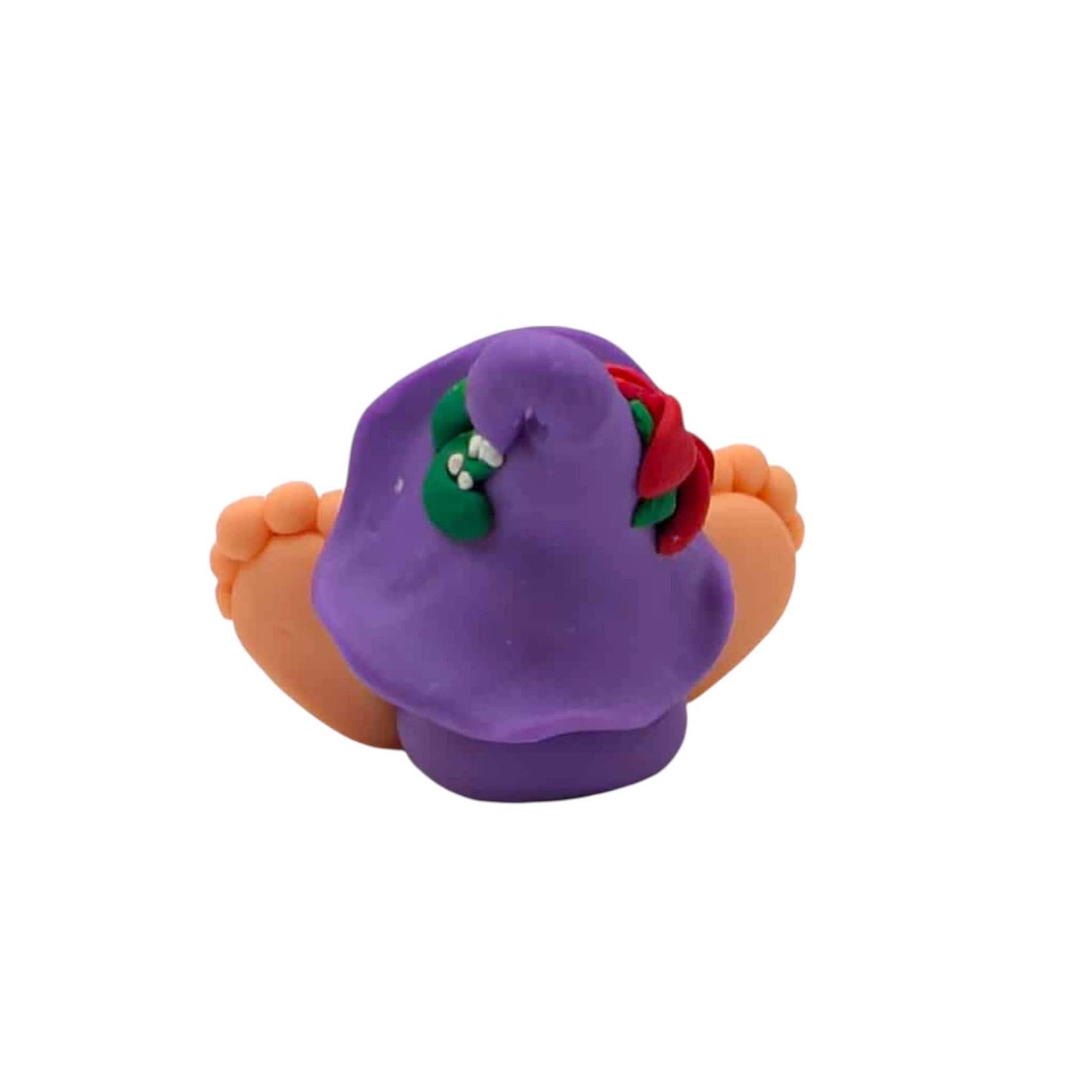 Purple Christmas Gnome Indoor Ornament - Polymer Clay Tomte Figurine