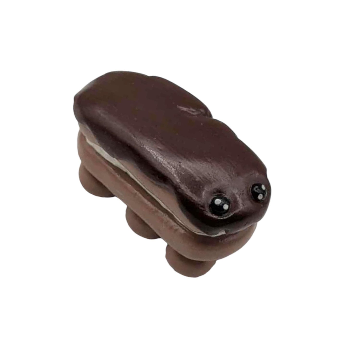 OOAK Chocolate Eclair Cake Sculpture: Polymer Clay Miniature Food Art