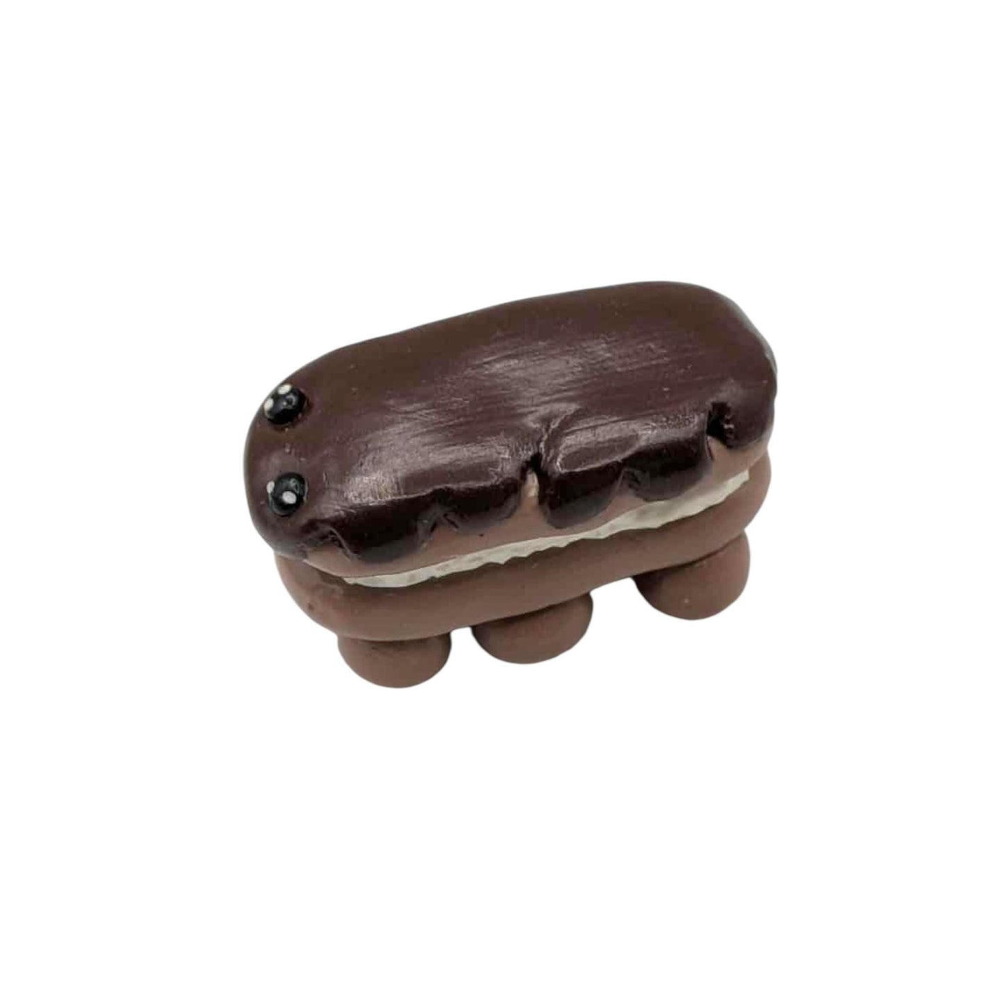 OOAK Chocolate Eclair Cake Sculpture: Polymer Clay Miniature Food Art