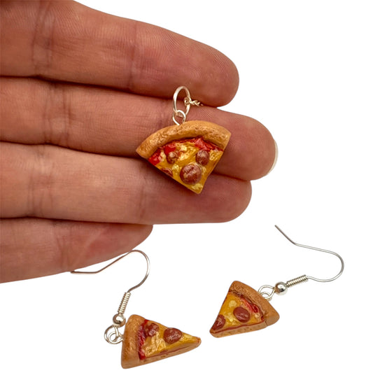 Pizza Slice Jewellery Set | Handmade Polymer Clay Necklace & Earrings