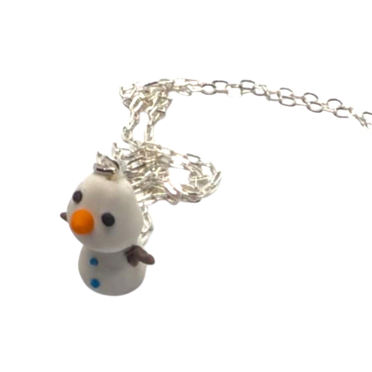 Polymer Clay Snowman Necklace: Handmade Kawaii Christmas Jewellery