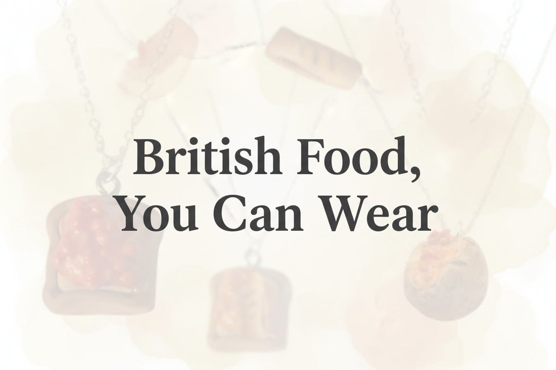 British food jewellery — handmade miniature polymer clay necklaces by Crystal Seahorse