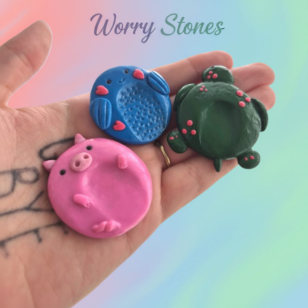 Worry stones held in hand 