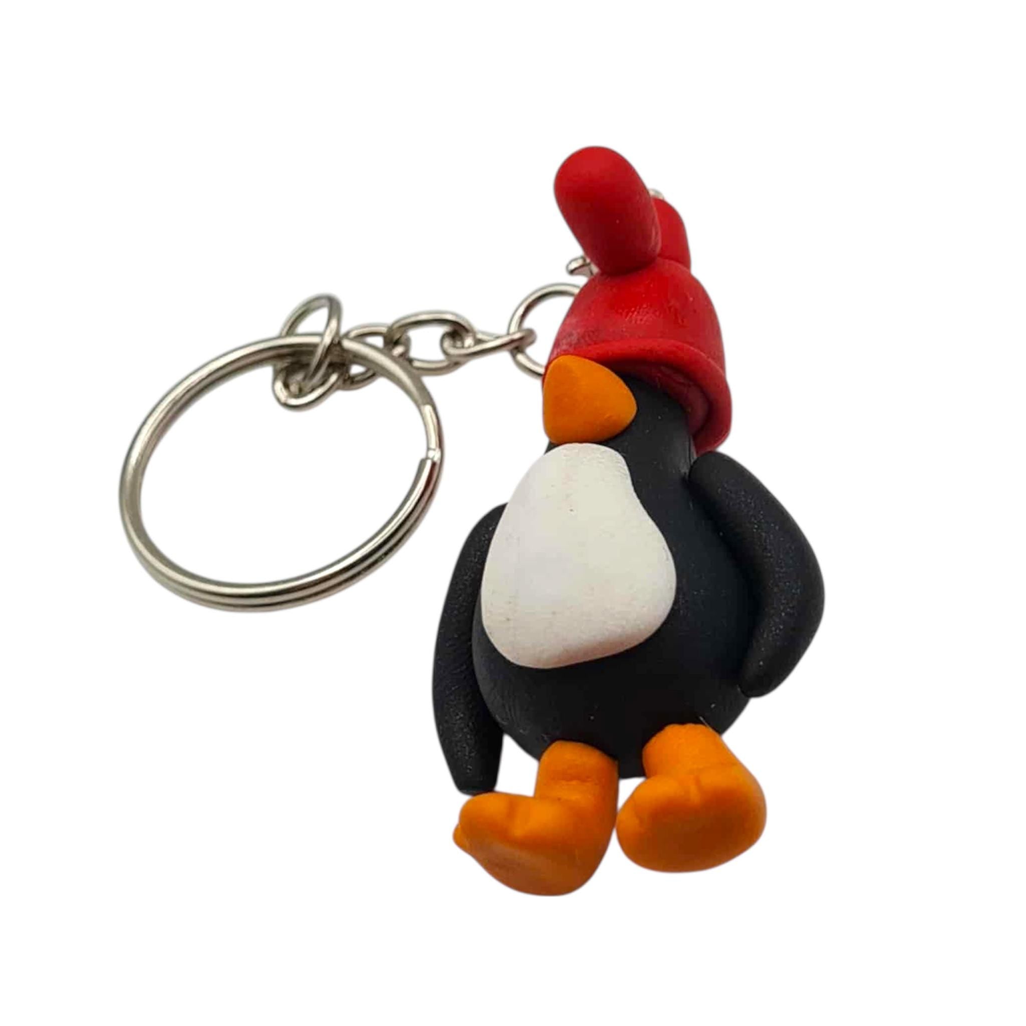 Novelty cartoon Penguin Keyring polymer clay bag charm