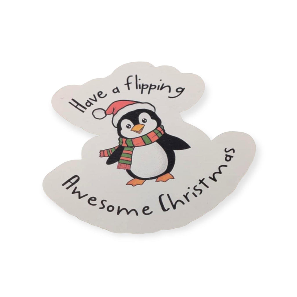 Cute Christmas Penguin Quote Sticker Festive Decal