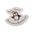 Cute Christmas Penguin Quote Sticker Festive Decal