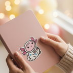 Kawaii Axolotl Astronaut Sticker