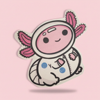Kawaii Axolotl Astronaut Sticker