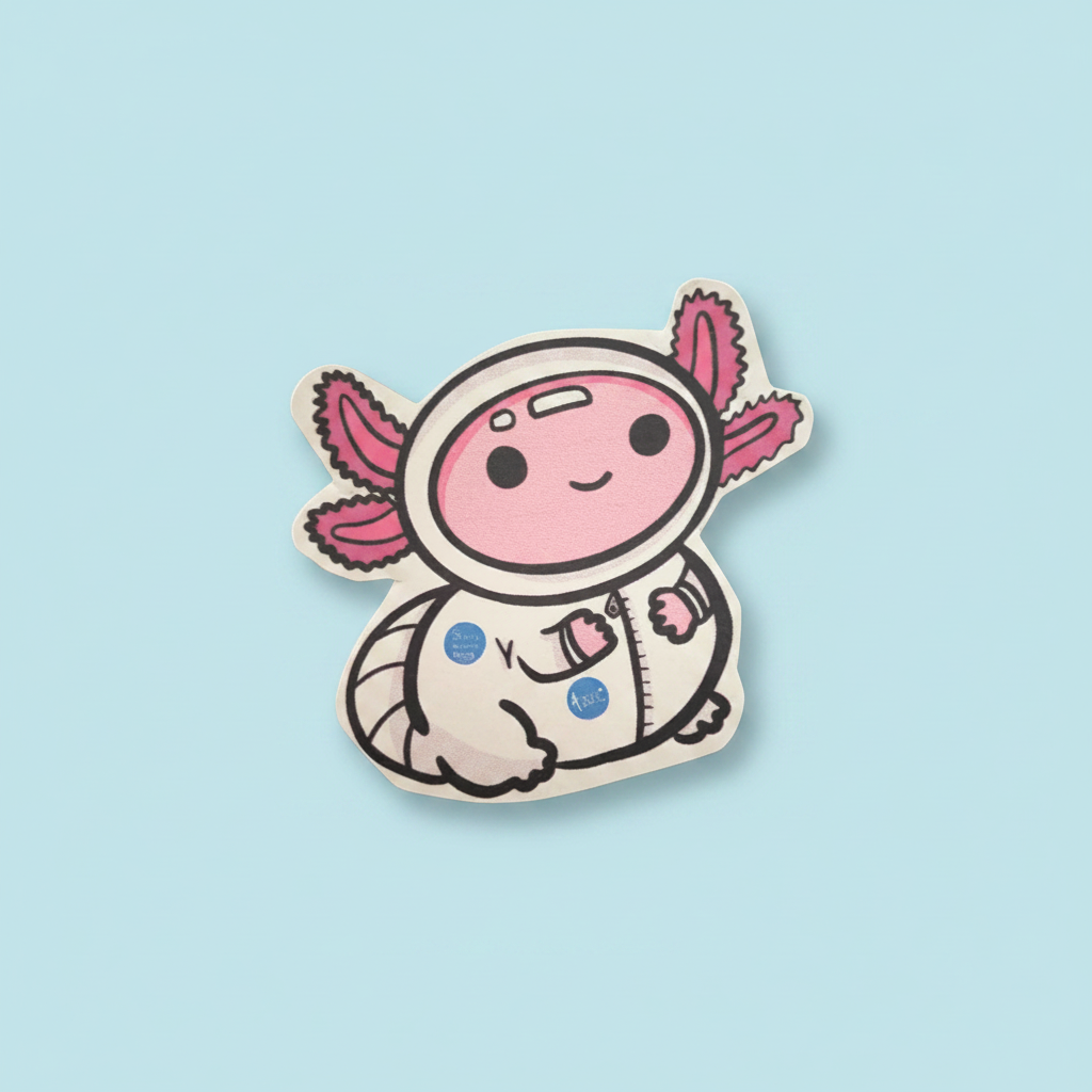 Kawaii Axolotl Astronaut Sticker