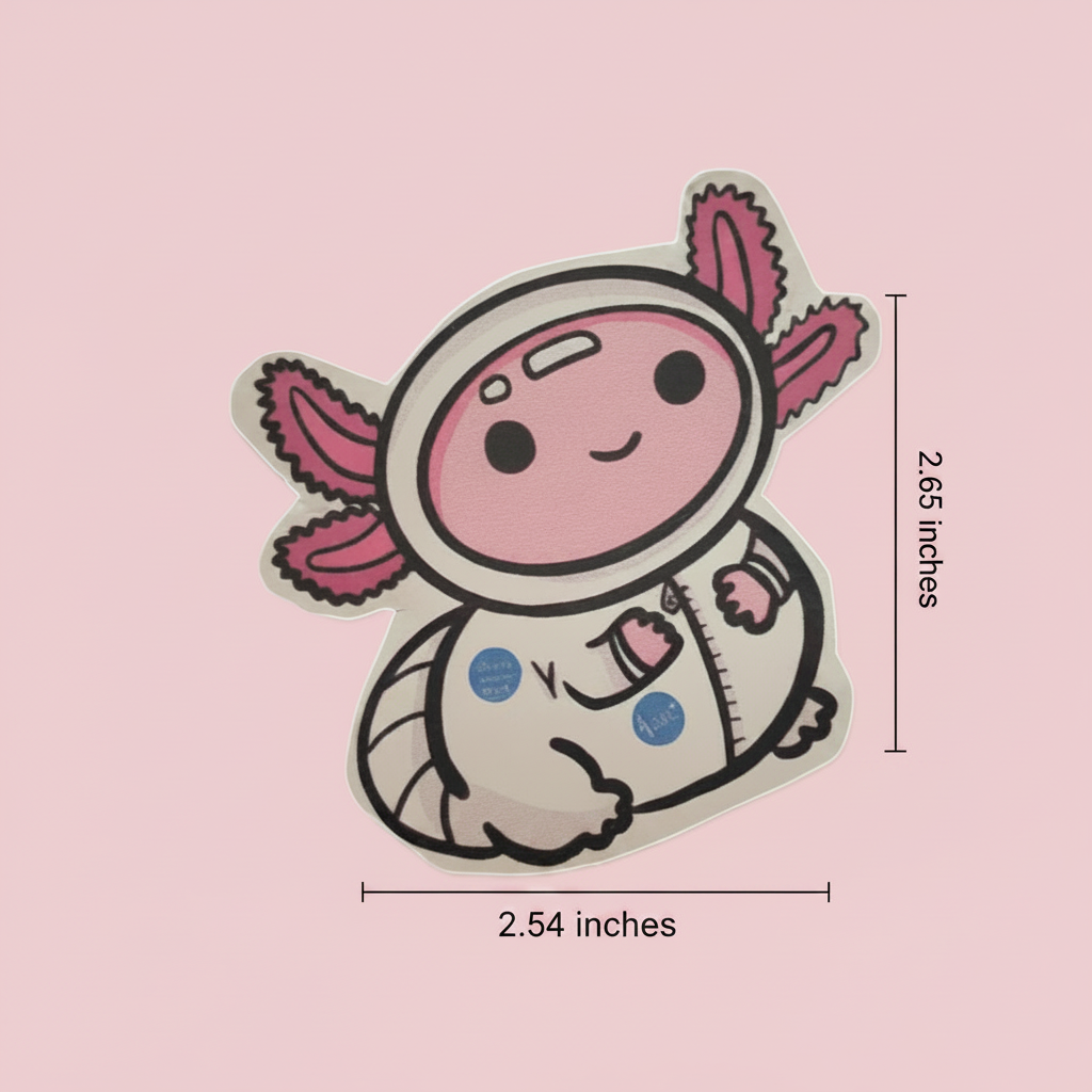 Kawaii Axolotl Astronaut Sticker