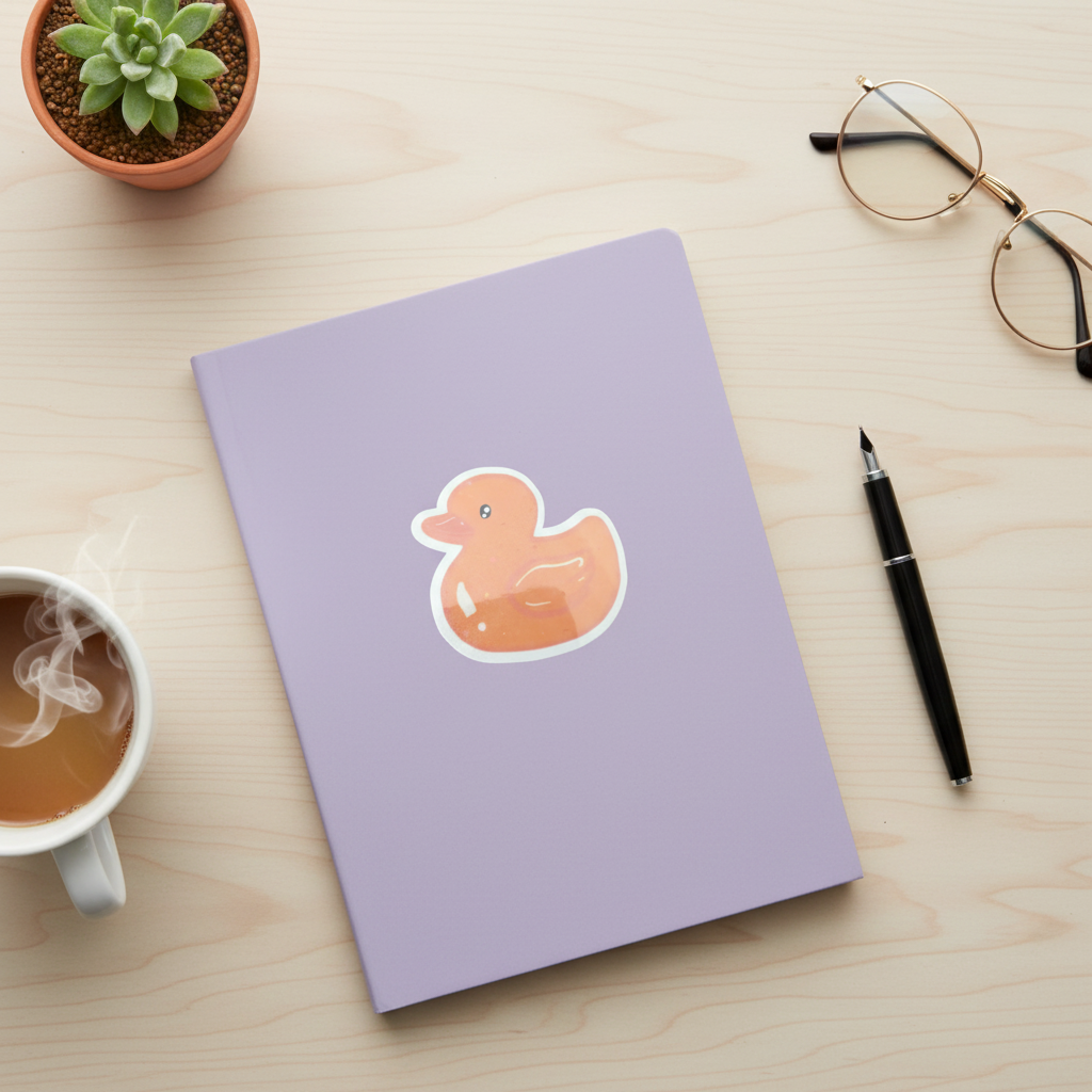 Vinyl Laminated Rubber Duck Sticker, Cute Duck Sticker, Waterproof Sticker, Laptop Sticker, Gift For Her