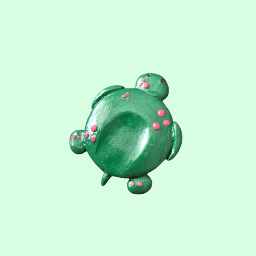 Green Turtle Thumb Buddy, Pocket-Sized Pal, Handmade Fidget Stone