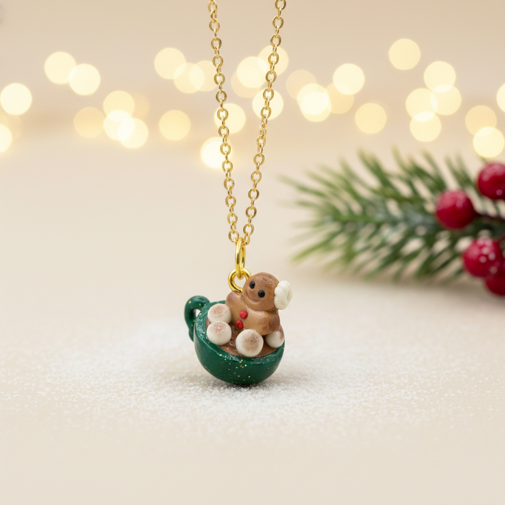 Gingerbread Man Necklace