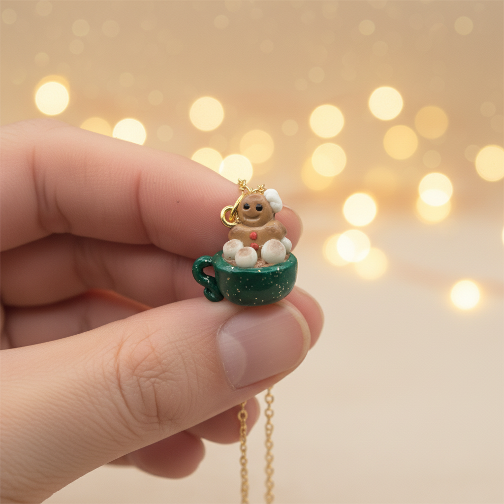 Gingerbread Man Necklace