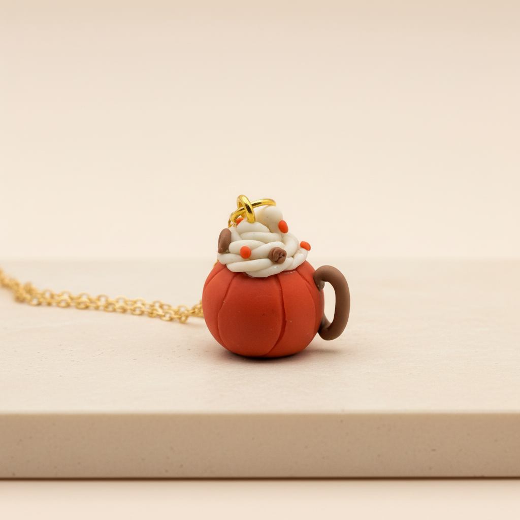Pumpkin Latte Mug Necklace