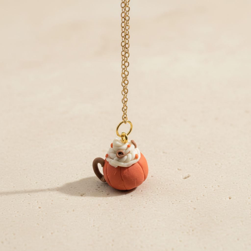 Pumpkin Latte Mug Necklace