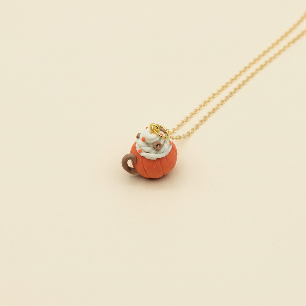 Pumpkin Latte Mug Necklace