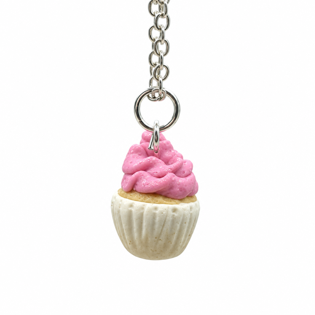 Pink cupcake necklace 