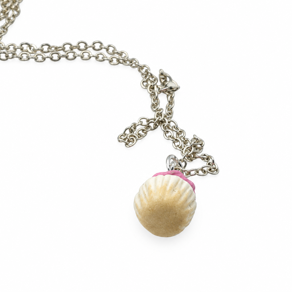 Pink cupcake necklace 