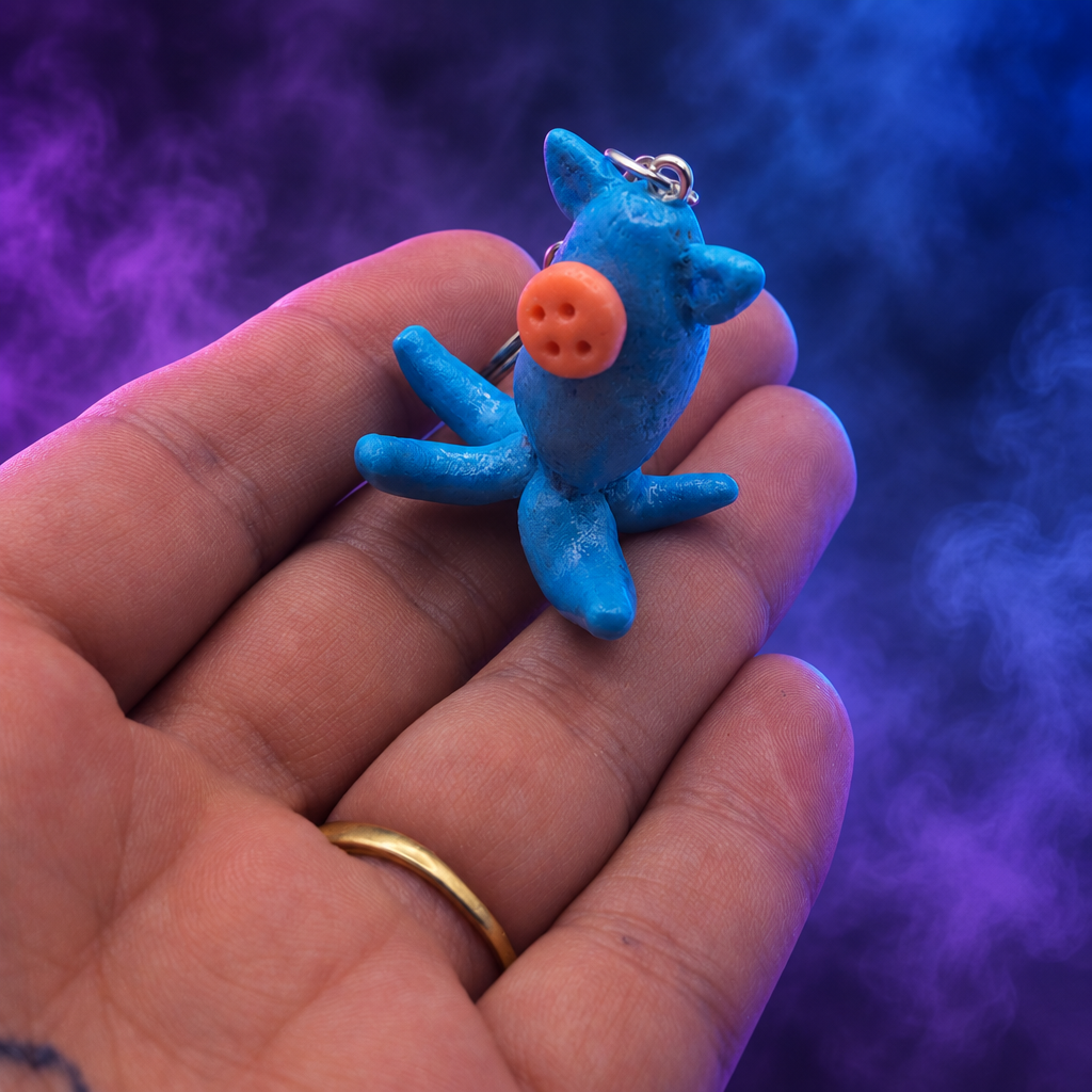 Button Eye Squid Keyring