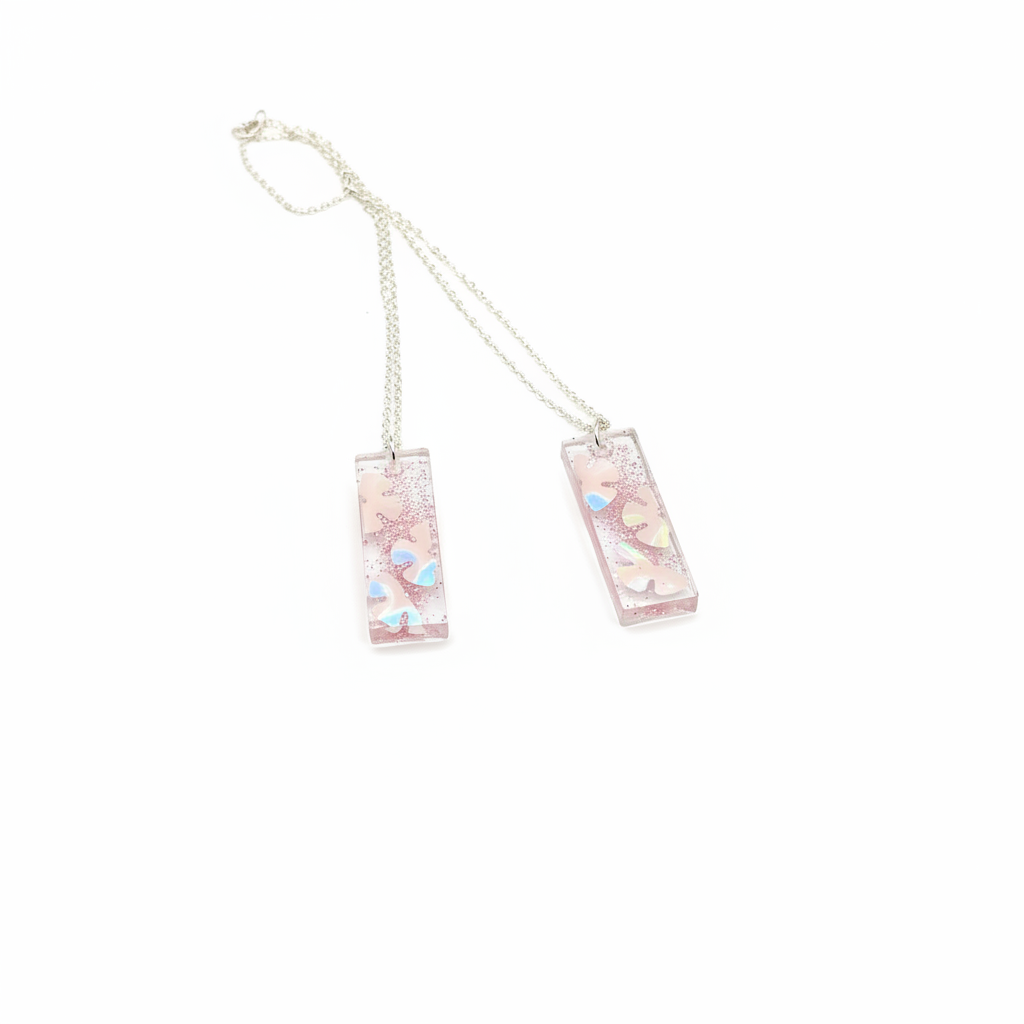 Mother Daughter Necklace Set, Matching Resin Flower Pendants, Sentimental Gift For Mum
