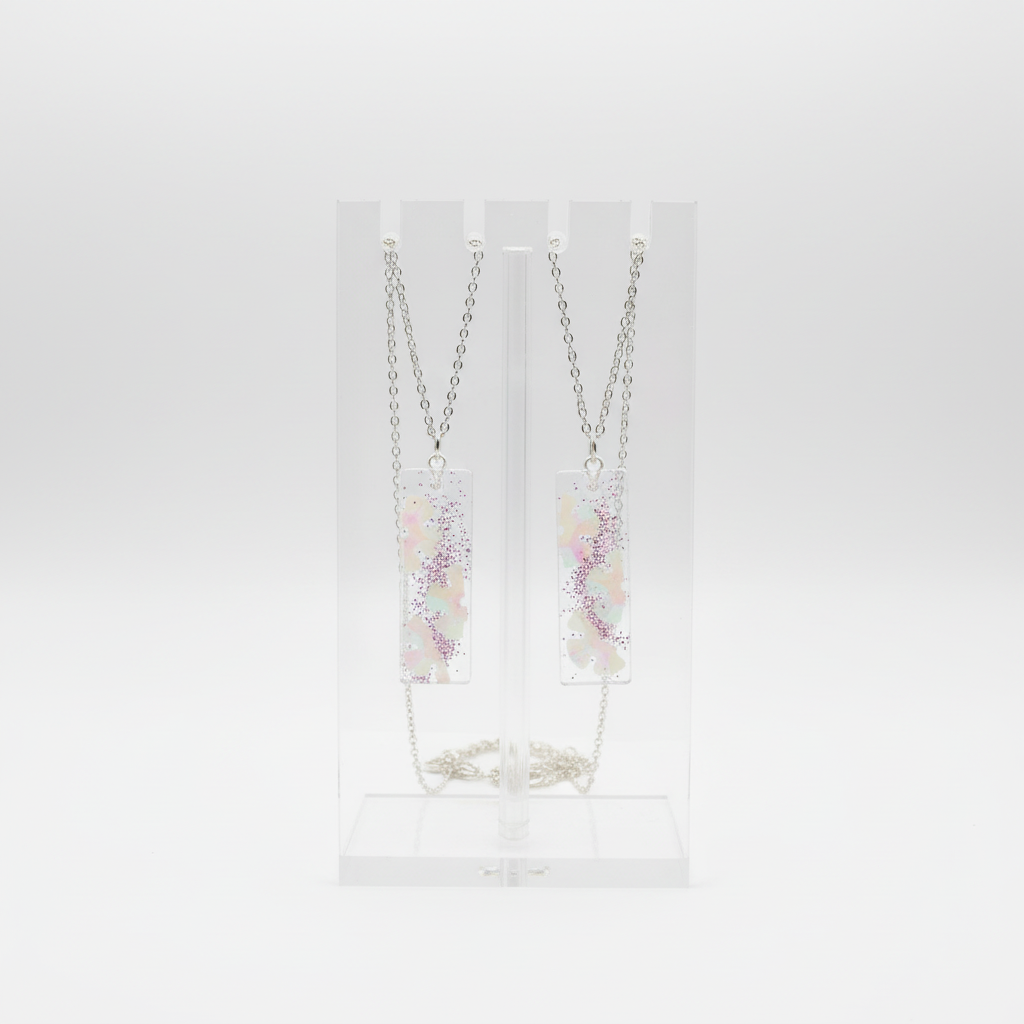 Mother Daughter Necklace Set, Matching Resin Flower Pendants, Sentimental Gift For Mum