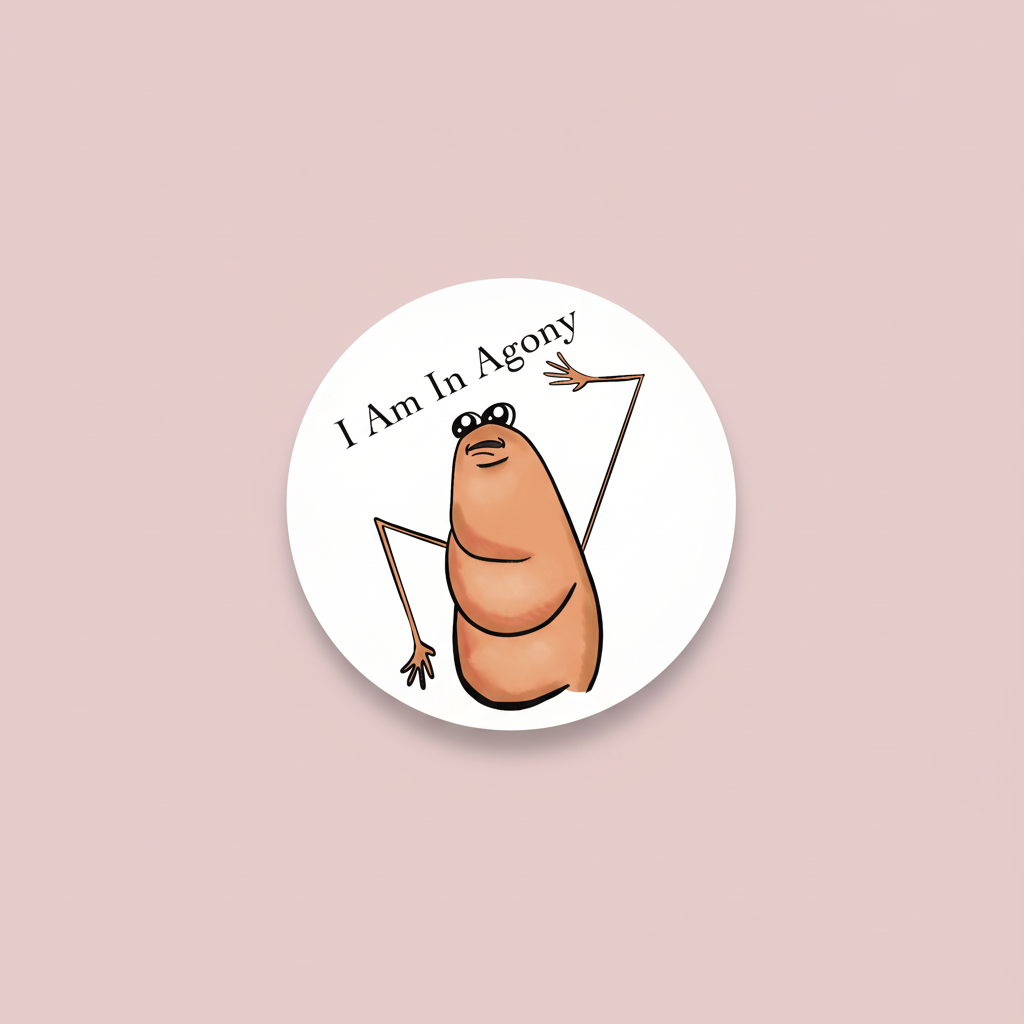 Marcus The Worm Sticker – I'm In Agony Glossy Die Cut Decal