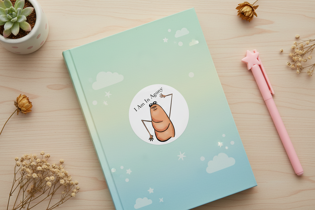 Marcus The Worm Sticker – I'm In Agony Glossy Die Cut Decal