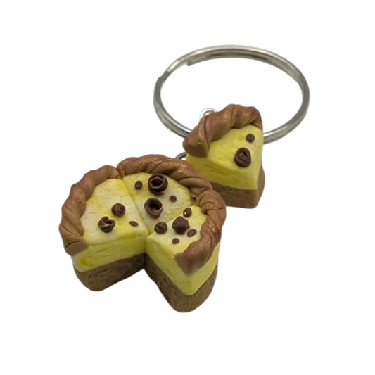 Miniature Cake Slice Keyring | Handmade Polymer Clay Dessert Charm