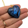 Blue Velvet Resin Heart Necklace