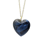 Blue Velvet Resin Heart Necklace