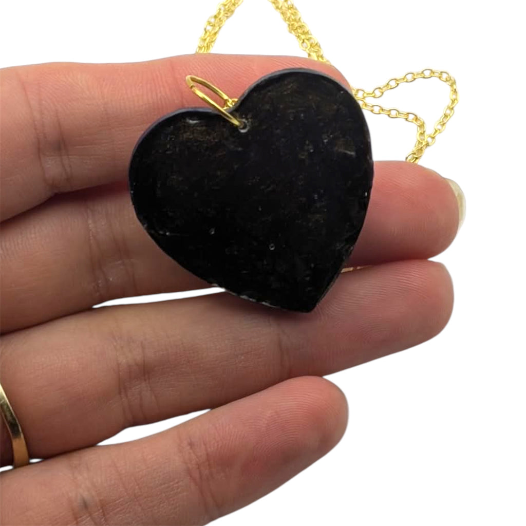 Blue Velvet Resin Heart Necklace