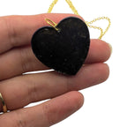 Blue Velvet Resin Heart Necklace