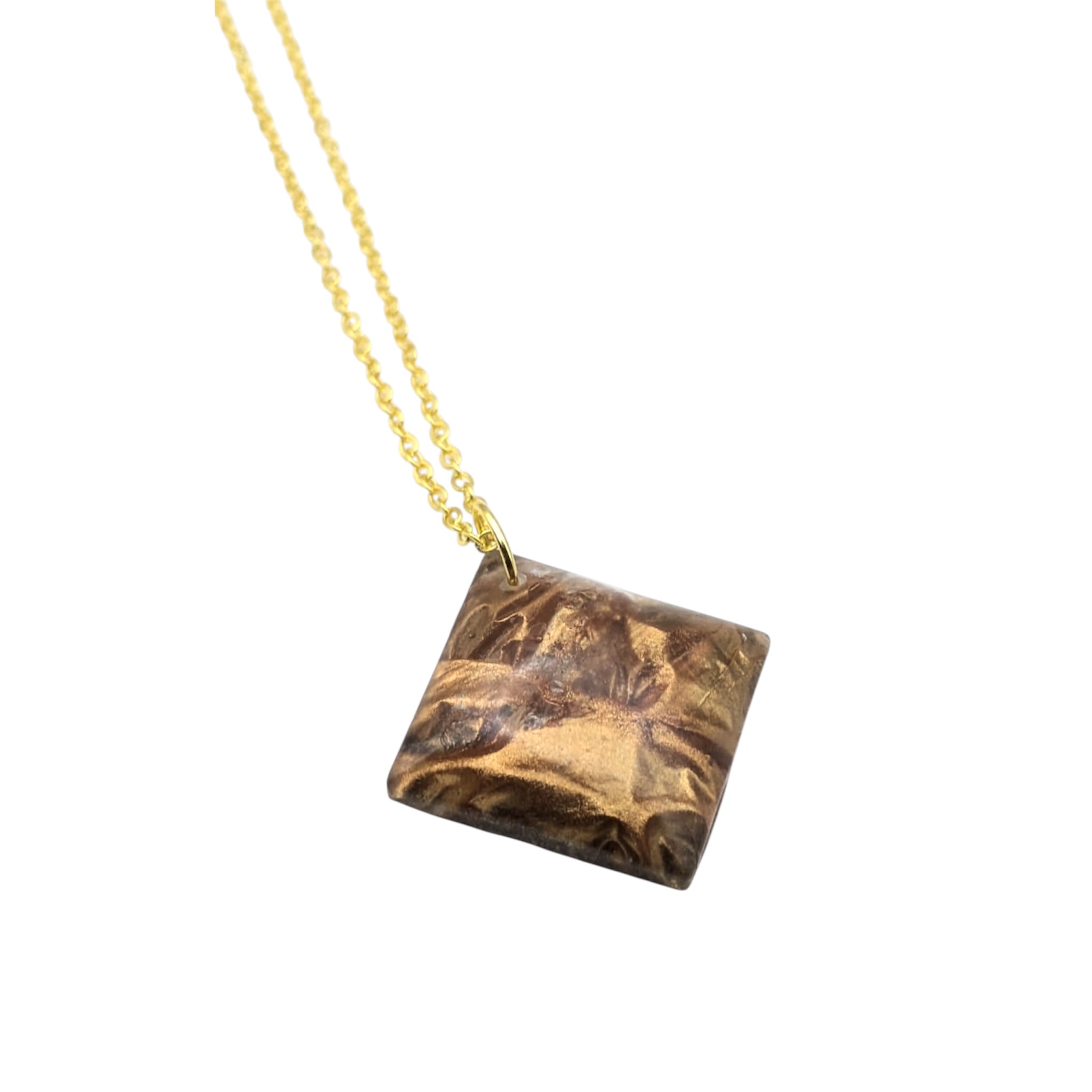 Rose Gold Velvet Resin Necklace
