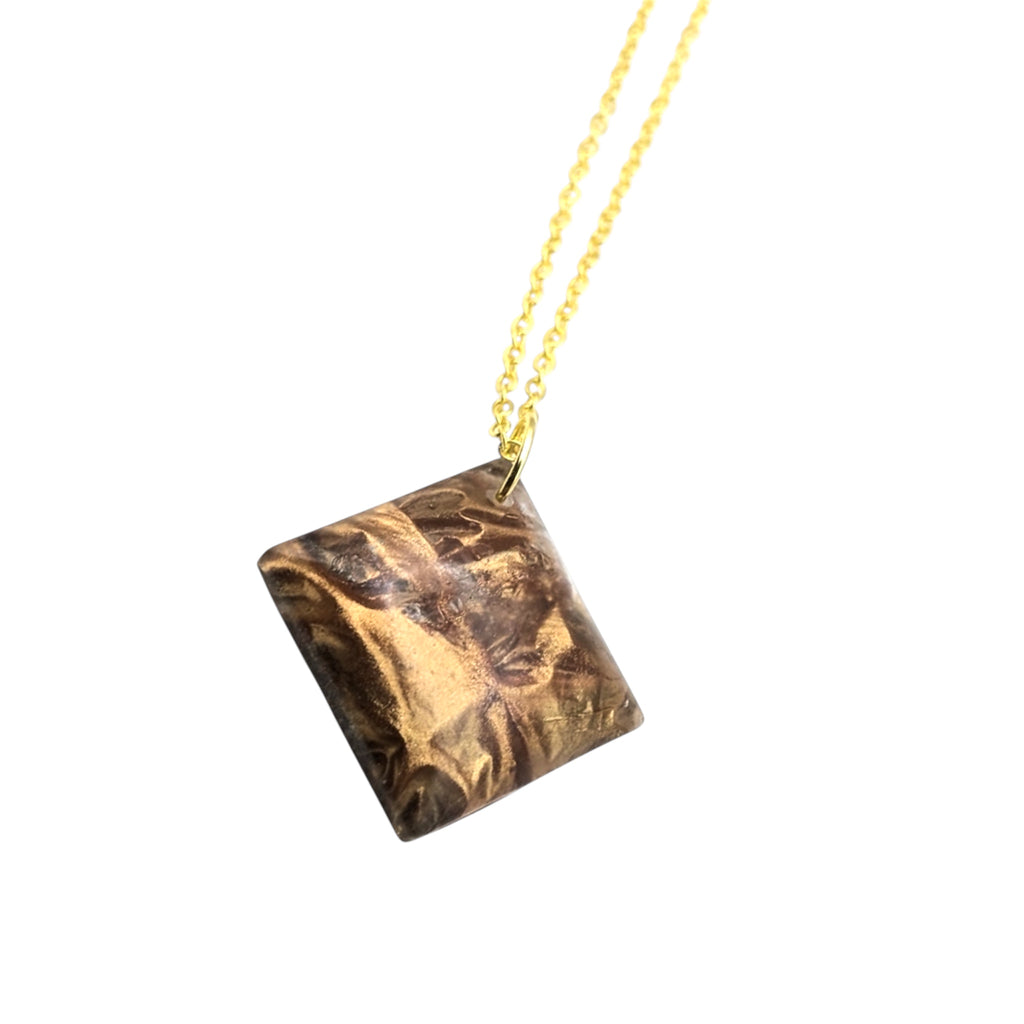 Rose Gold Velvet Resin Necklace