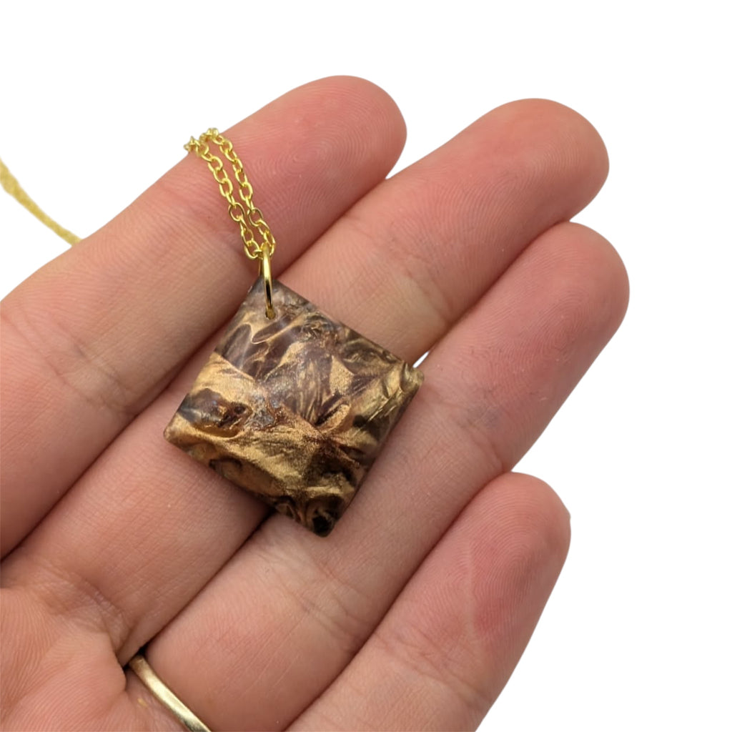 Rose Gold Velvet Resin Necklace