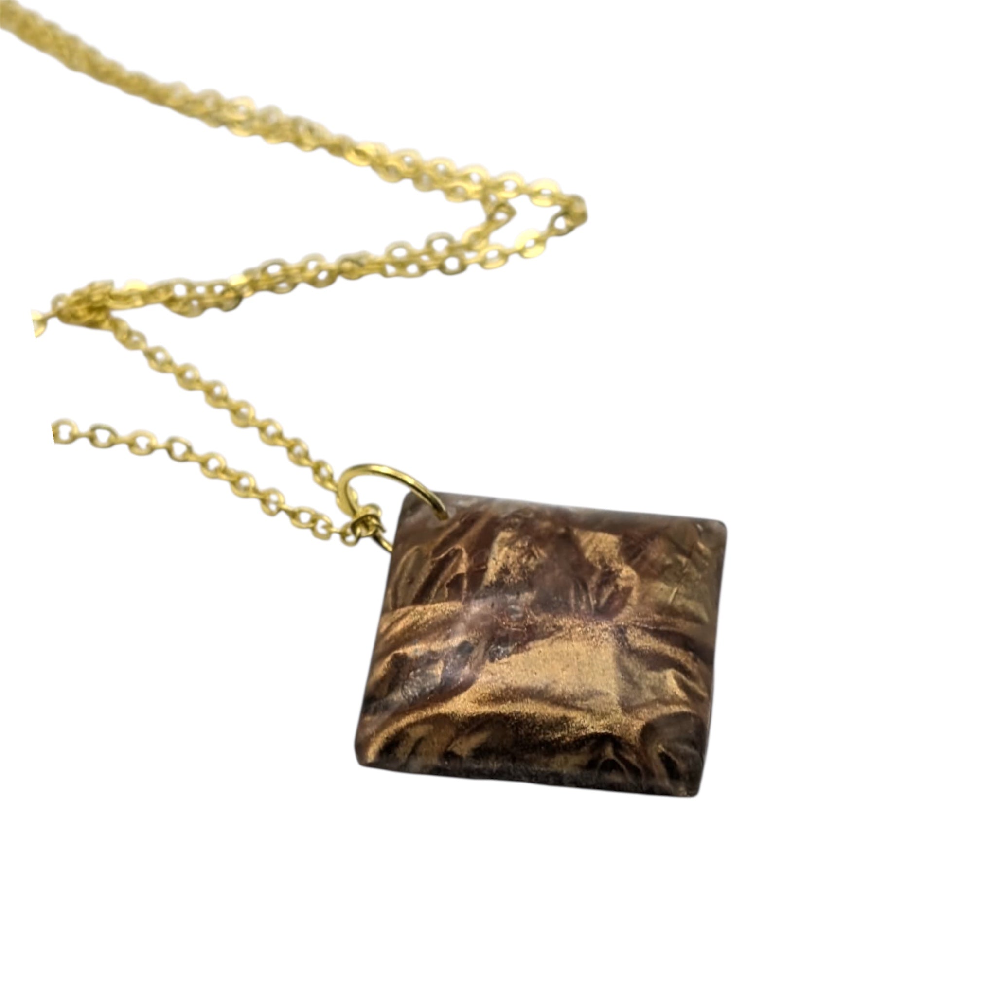 Rose Gold Velvet Resin Necklace