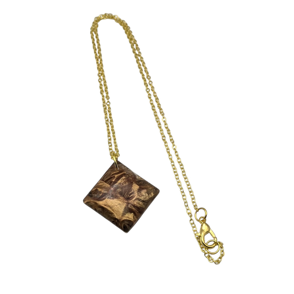 Rose Gold Velvet Resin Necklace