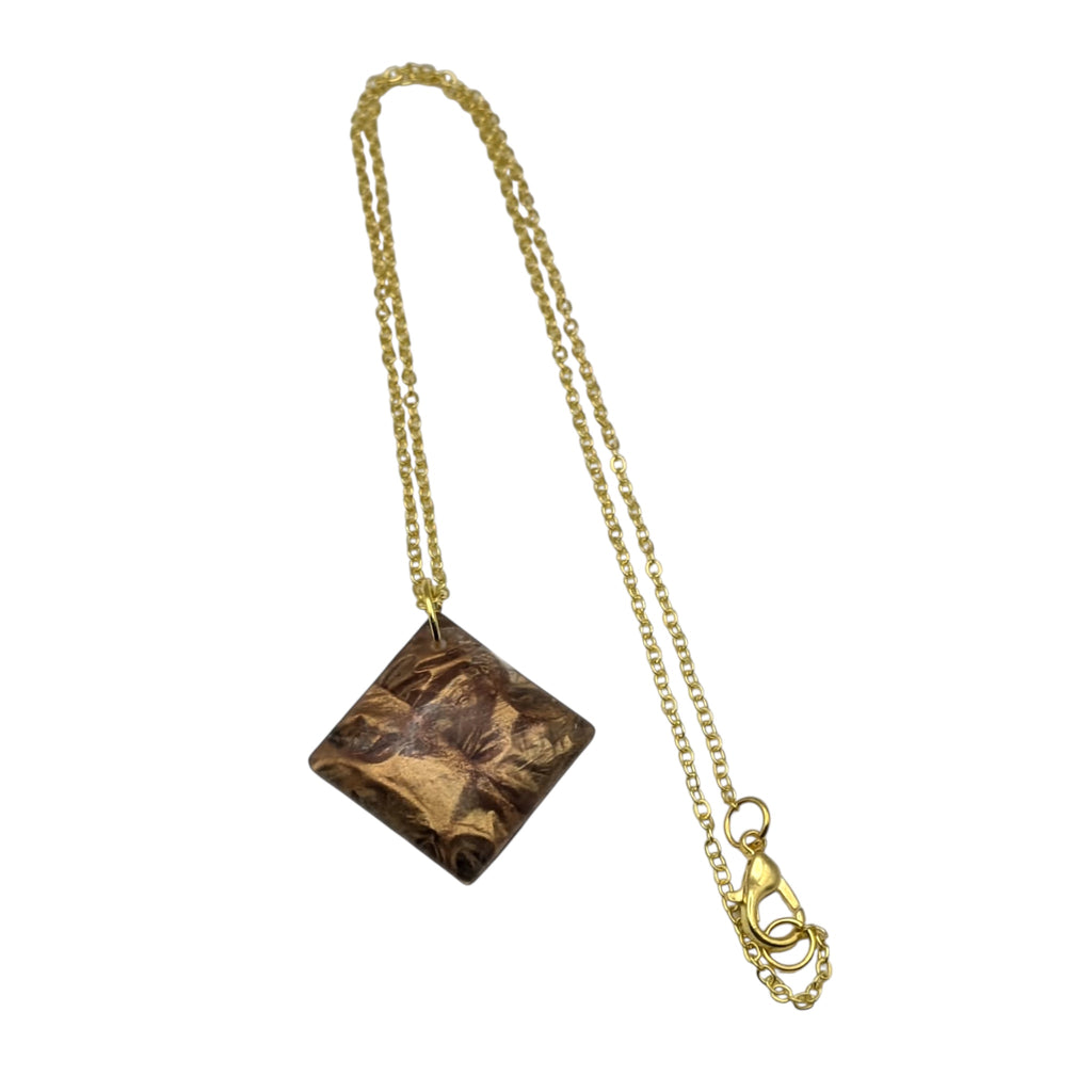 Rose Gold Velvet Resin Necklace