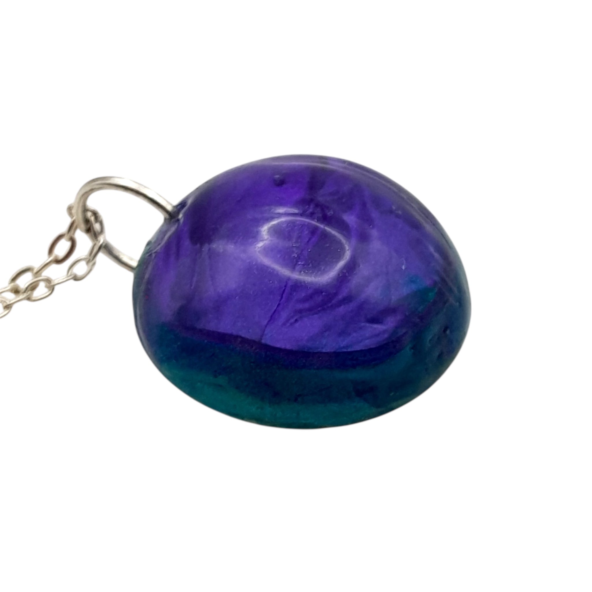 Purple Resin Dome Necklace