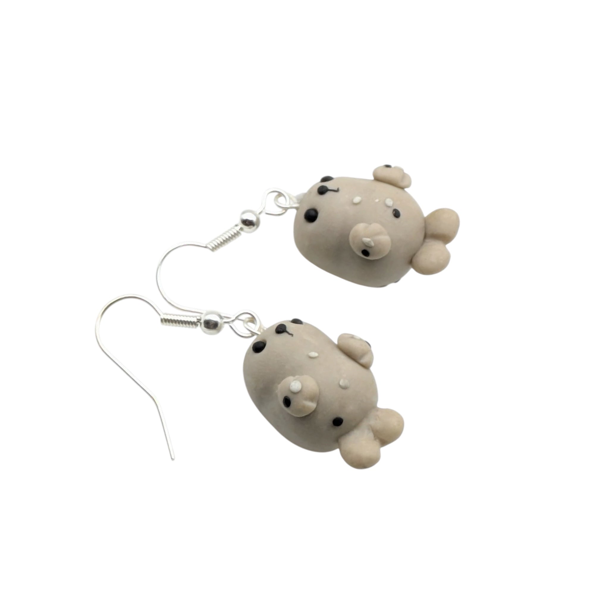 Chubby Seal Dangle Earrings | Handmade Polymer Clay Kawaii Jewellery