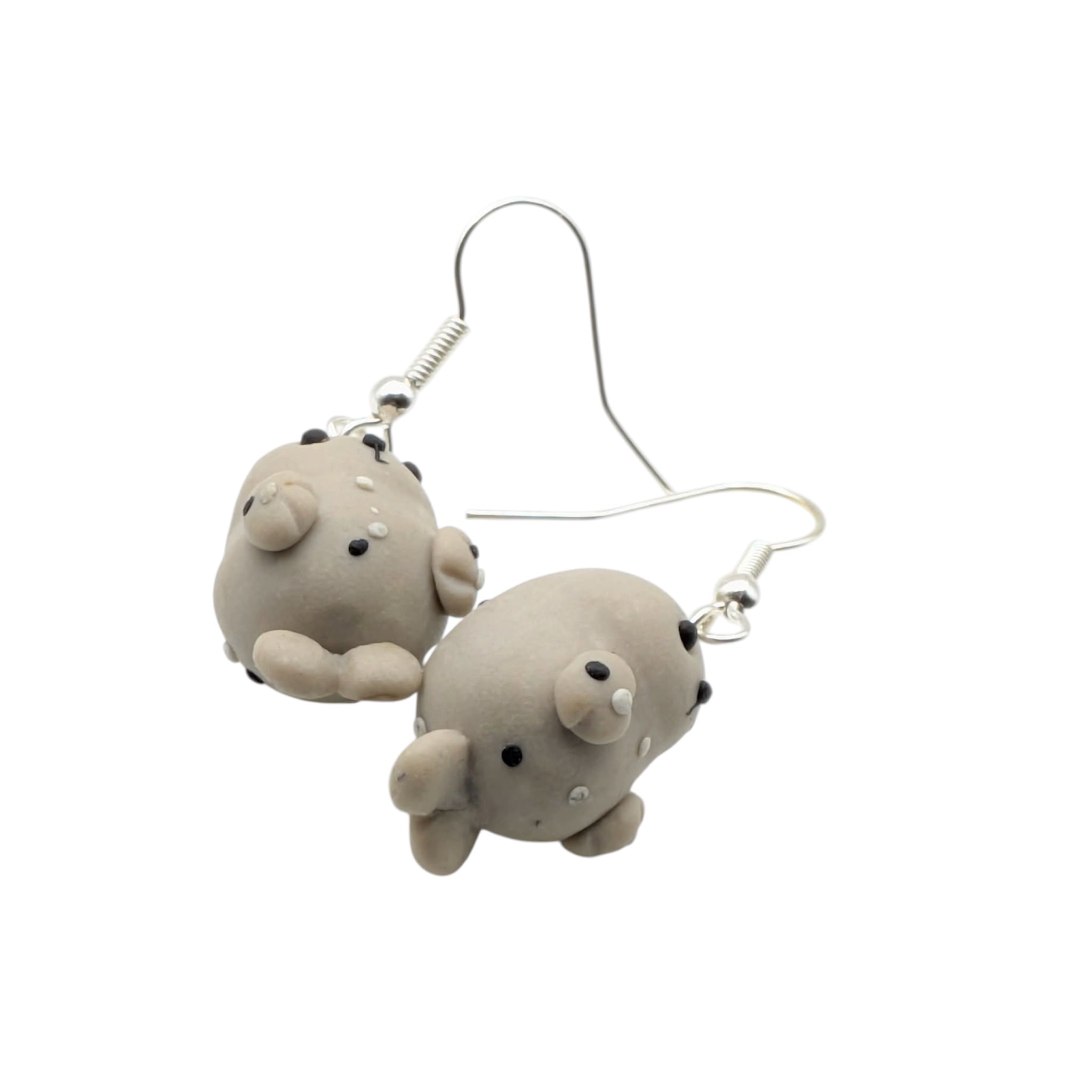 Chubby Seal Dangle Earrings | Handmade Polymer Clay Kawaii Jewellery