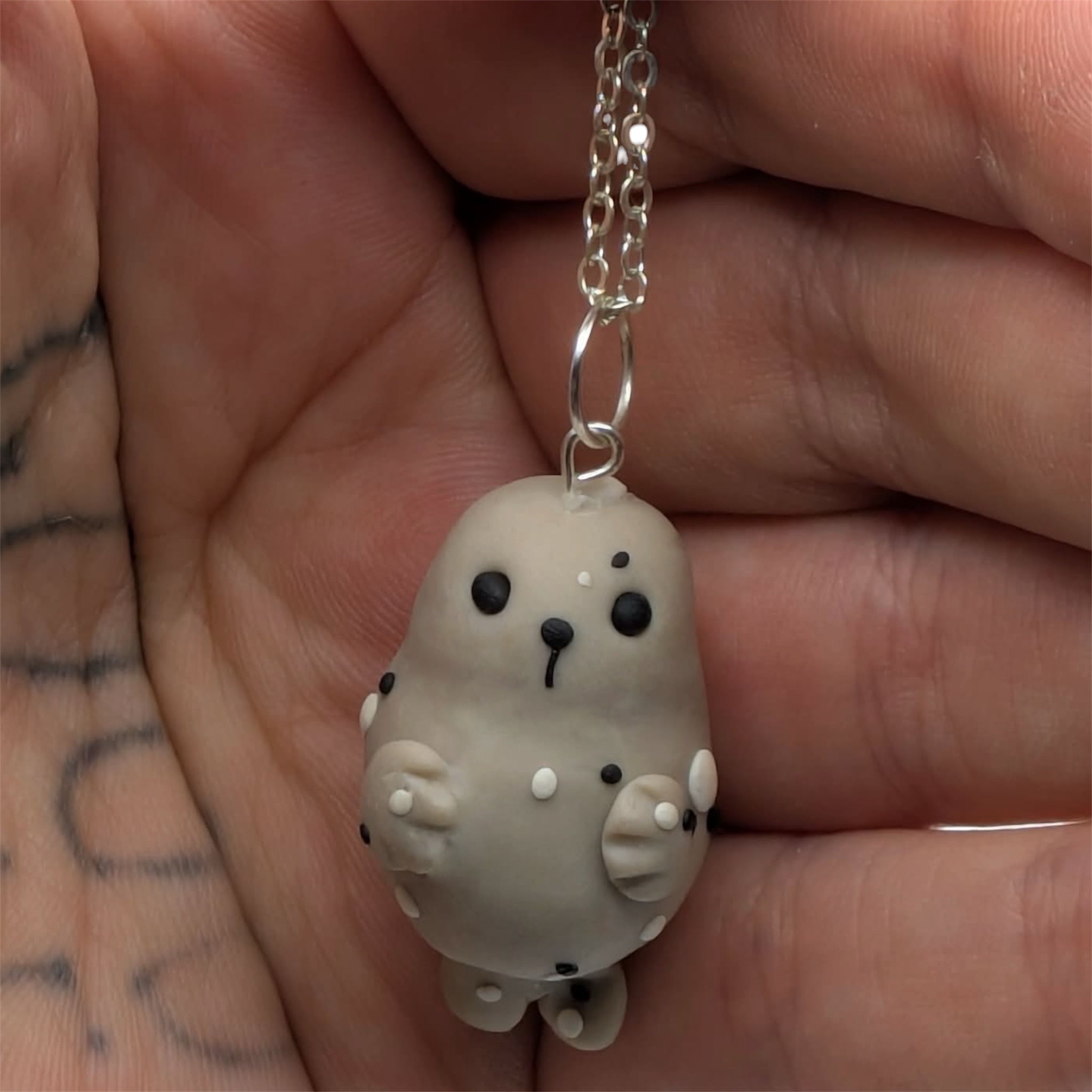 Chubby Seal Pendant Necklace | Handmade Polymer Clay Kawaii Jewellery
