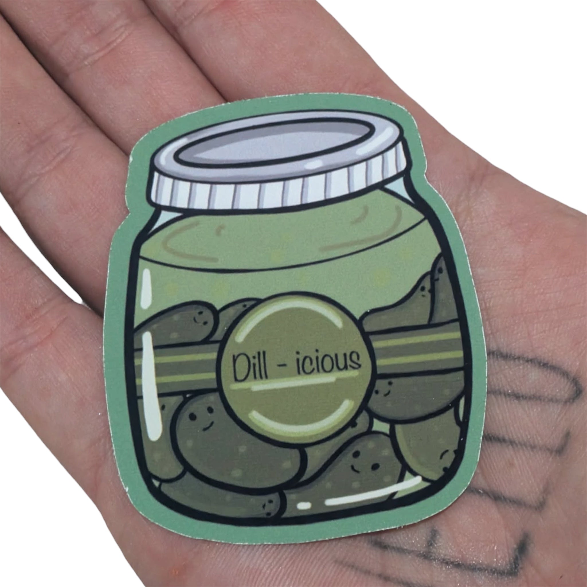 Pickle Jar Sticker, Hand Illustrated Vinyl Food Decal