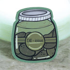 Pickle Jar Sticker, Kawaii Food Vinyl Sticker, Funny Gift For Pickle Lovers