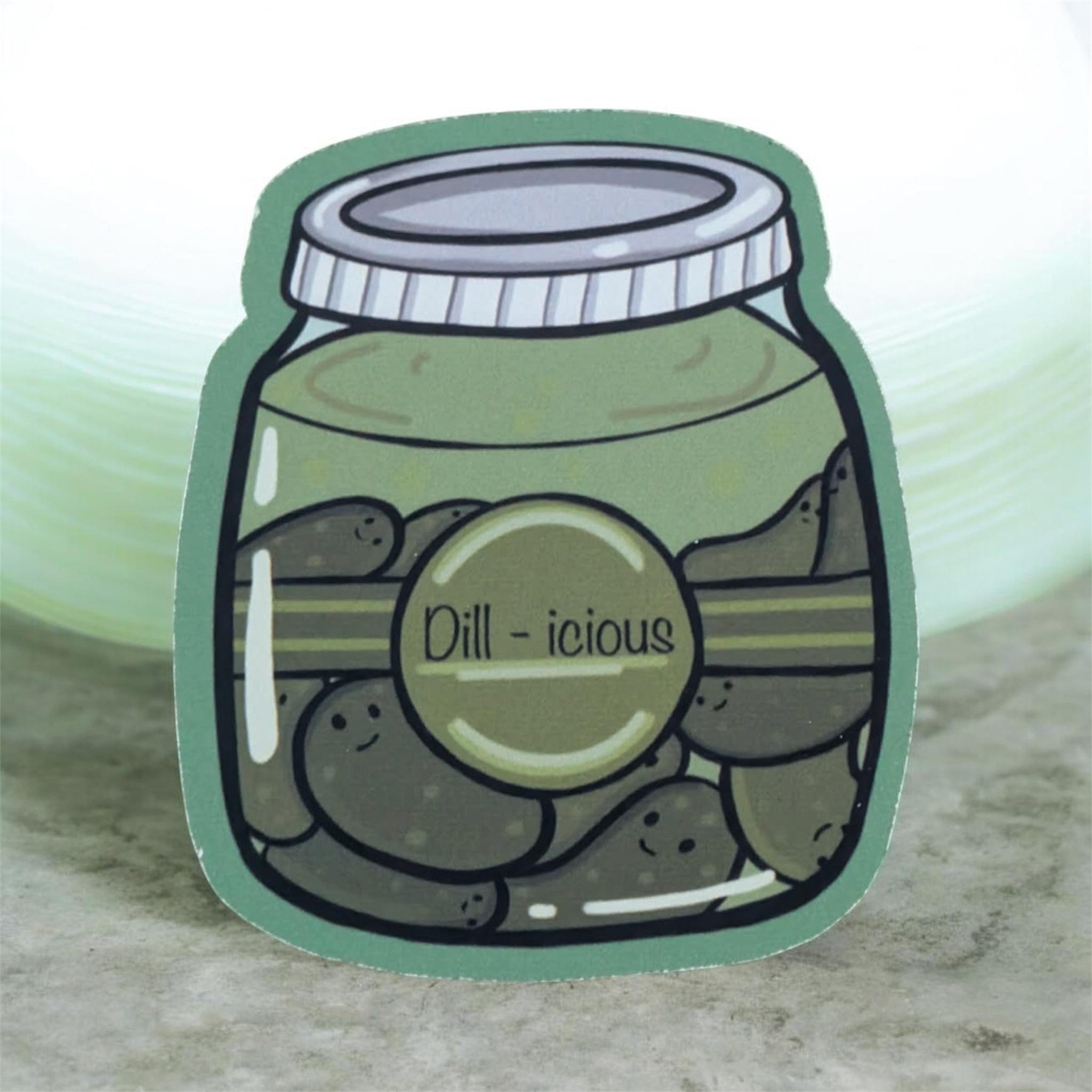 Pickle Jar Sticker, Hand Illustrated Vinyl Food Decal