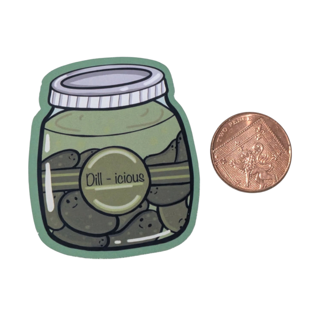 Pickle Jar Sticker, Kawaii Food Vinyl Sticker, Funny Gift For Pickle Lovers