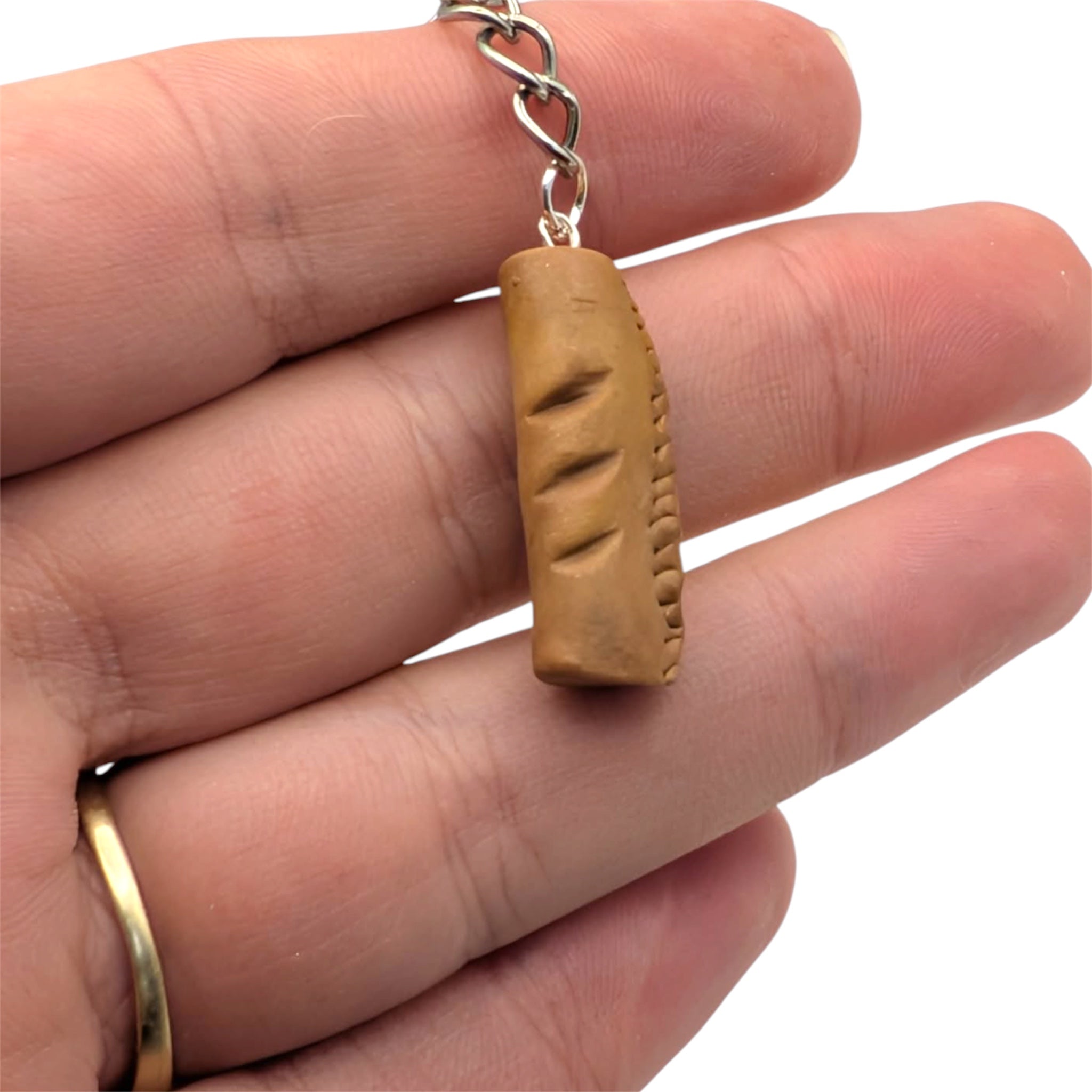 Sausage Roll & Cornish Pasty Keychain | Handmade Polymer Clay | UK