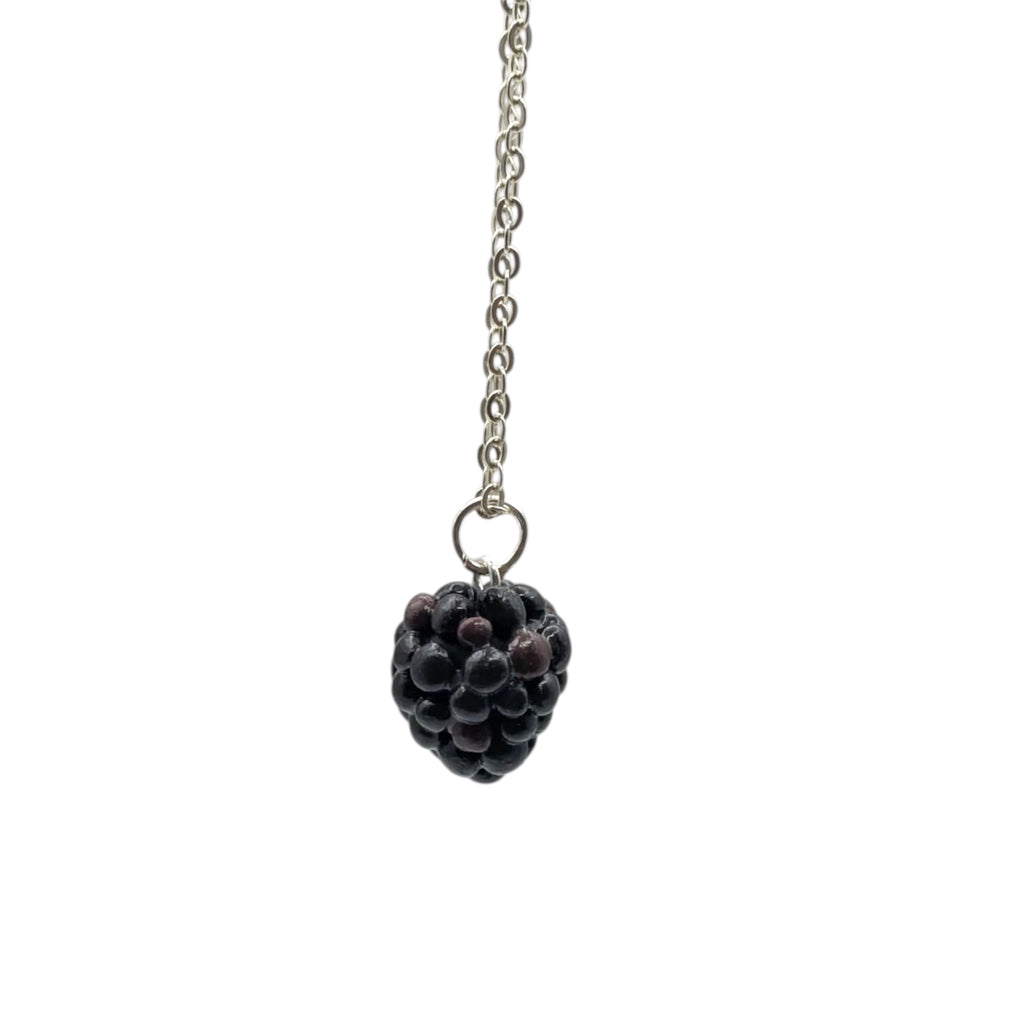 Blackberry Necklace, Cottagecore Fruit Jewellery, Polymer Clay Pendant, Nature Gift For Her