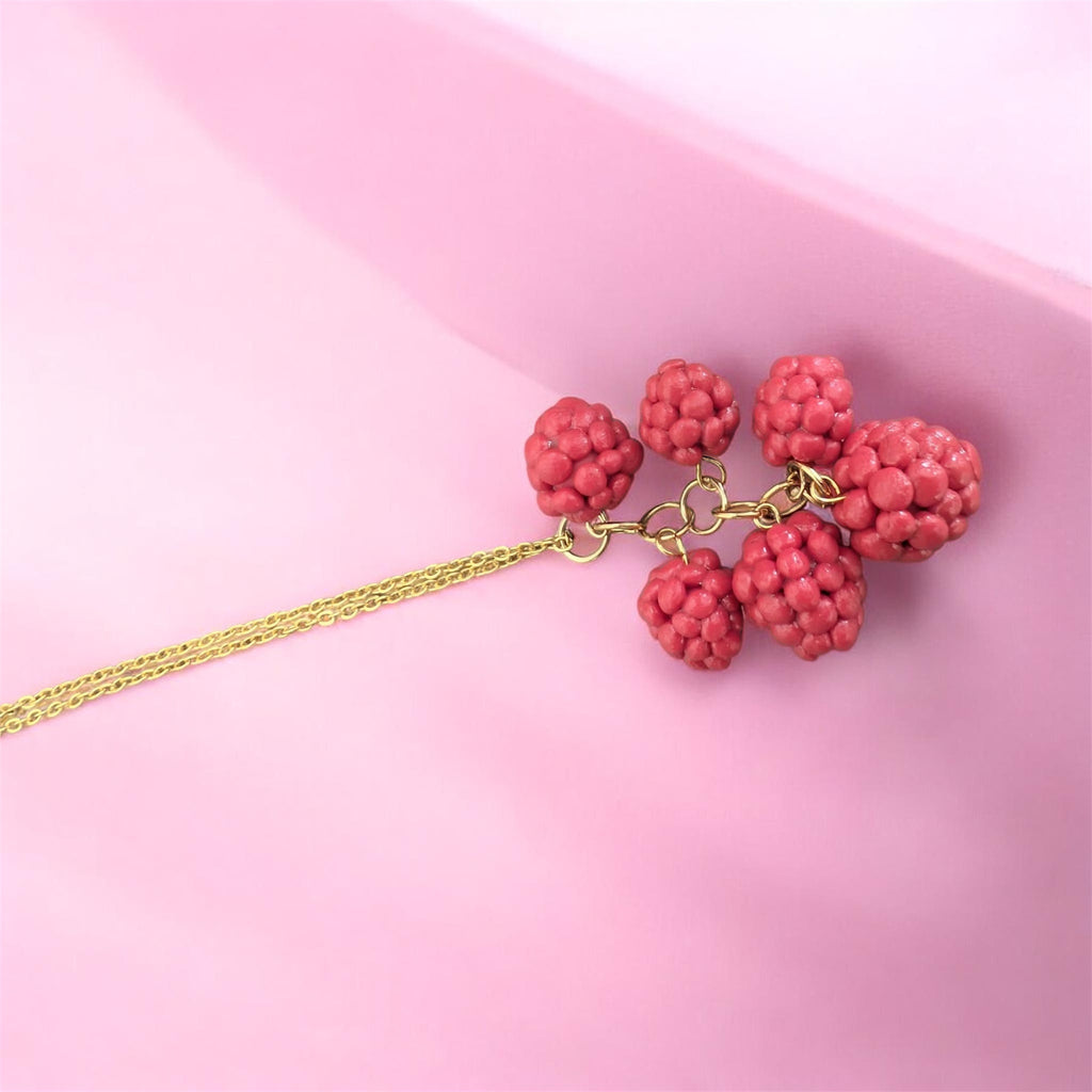 Raspberry Cluster Necklace